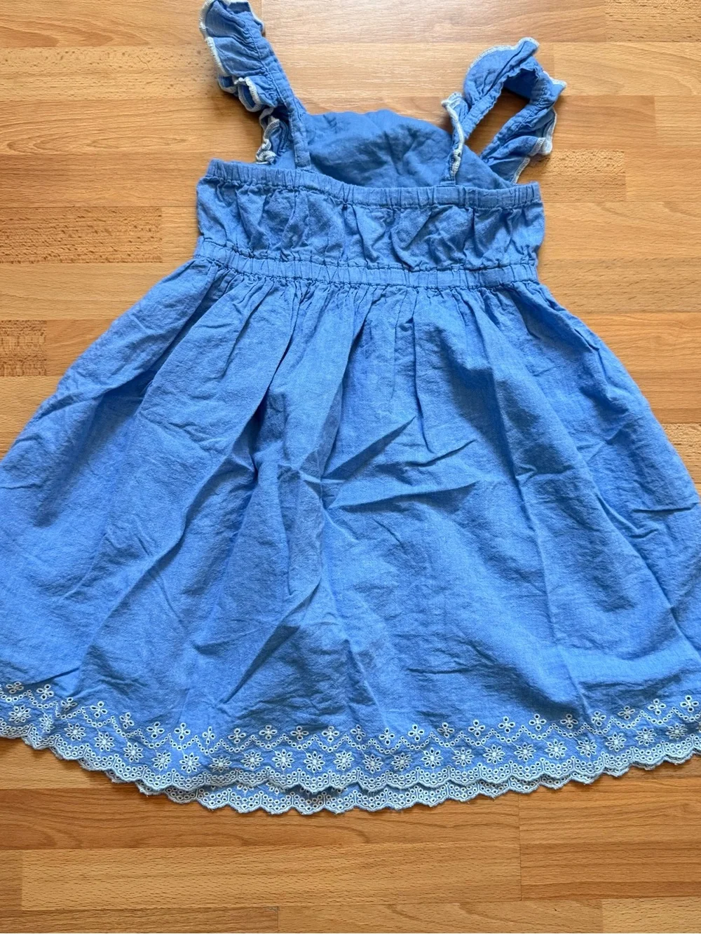 Girls Blue Embroidered Sundress